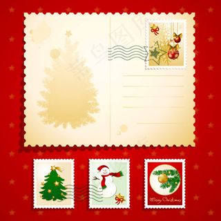 圣诞元素邮票02——矢量素材