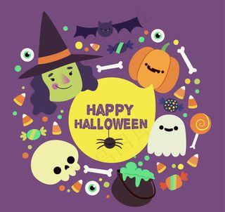 卡通万圣节元素背景