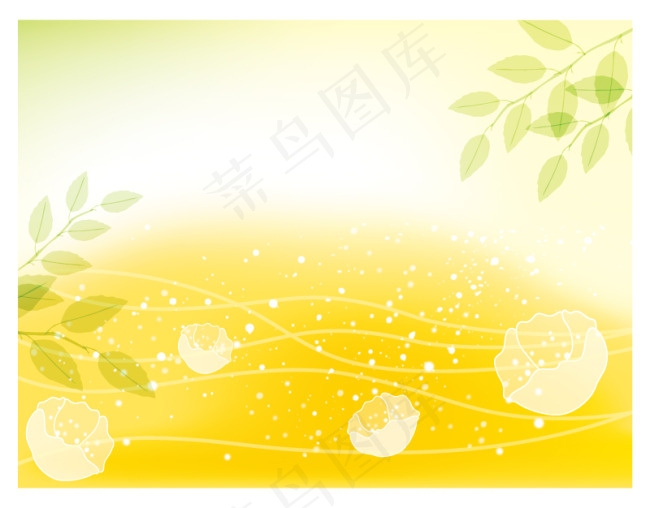 梦幻春季花纹背景矢量素材