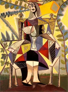 1938 Femme assise au jardin西班牙画家巴勃罗毕加索抽象油画人物人体油画装饰画 1938 Femme assise au jardin西班牙画家巴勃罗毕加索抽象油画人物人体油画装饰画