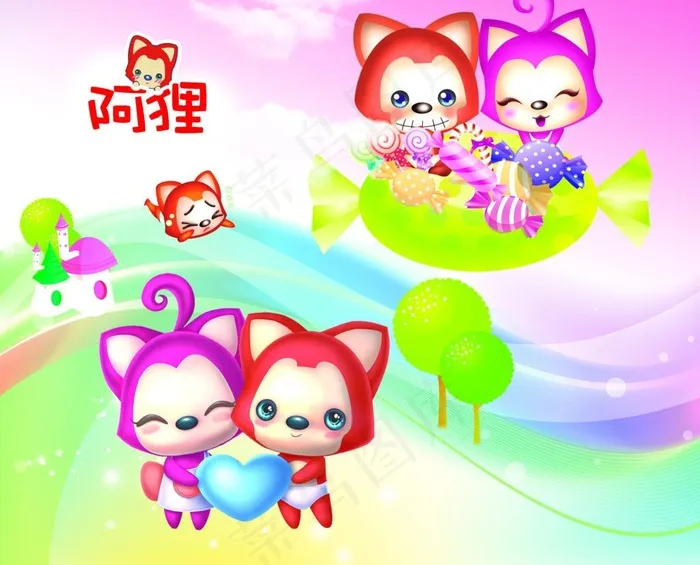 阿狸 卡通 可爱阿狸图片psd模版下载