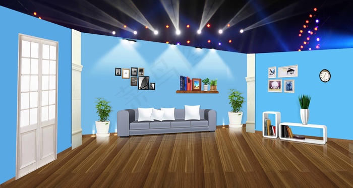 2017年会晚会小品舞台背景图PS...