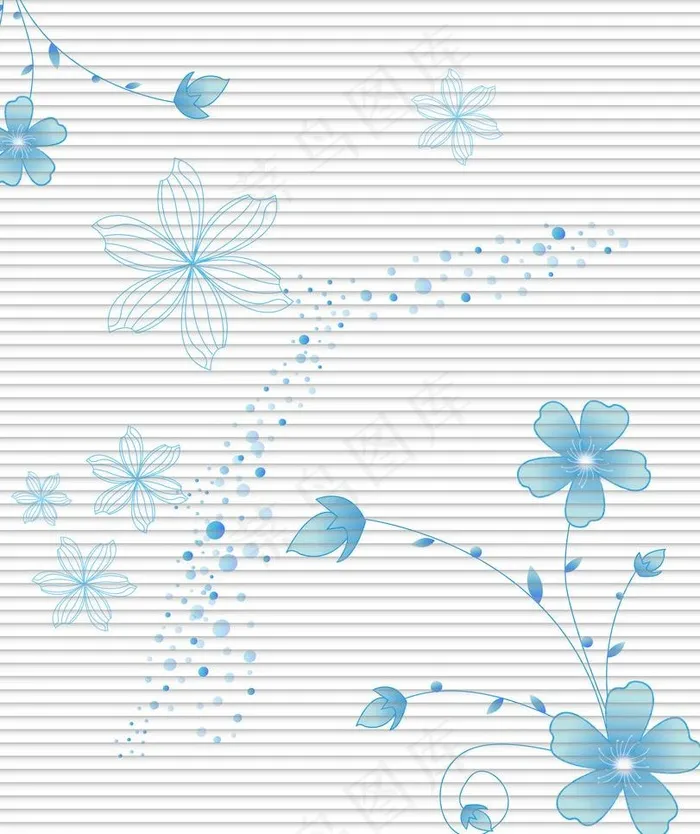 蓝色花移门