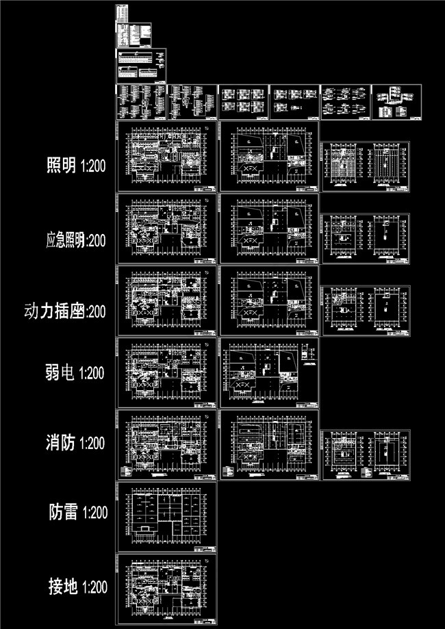 大众4S店电气和消防施工图cad图...