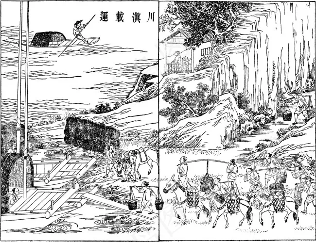 中国古代造船工艺矢量素材eps,ai矢量模版下载