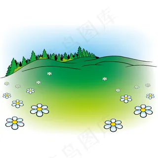 卡通风景矢量素材-2