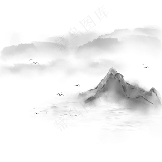 水墨山水鸟类风景水墨山水鸟类风景