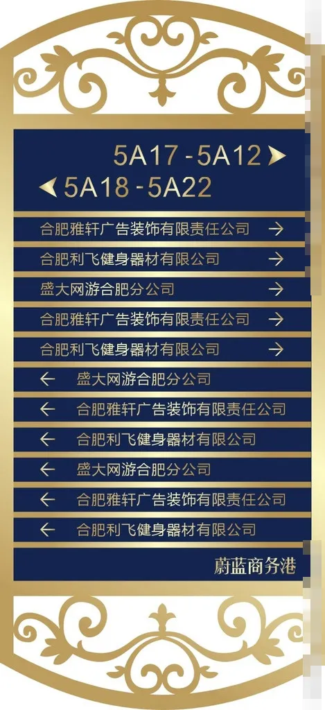 楼层导视牌cdr矢量模版下载