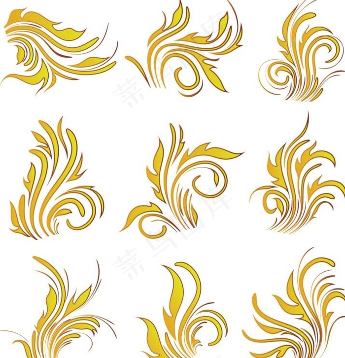 金色欧式花纹图片ai矢量模版下载