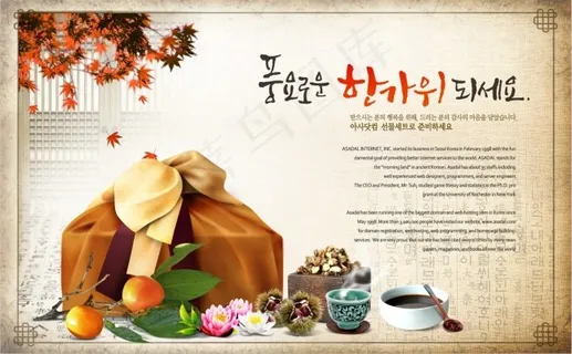 海报模板花纹梅花广告模板袋