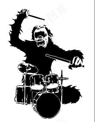 打架子鼓的猩猩