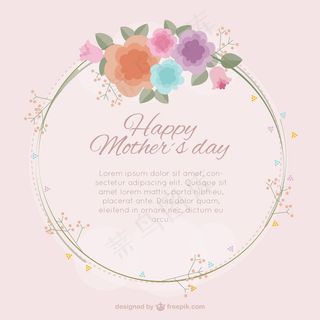 花水彩画母亲节背景