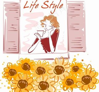 韩国时尚女孩矢量素材05