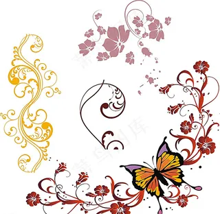 矢量花纹 蝴蝶图片
