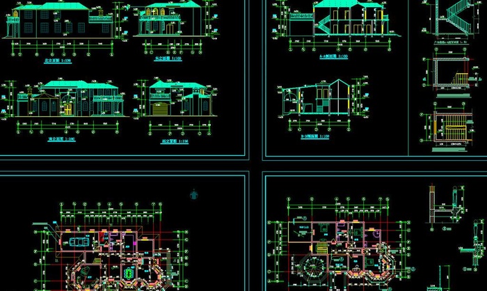 欧式别墅全套建筑图