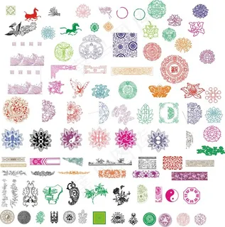 各式各样花纹剪纸