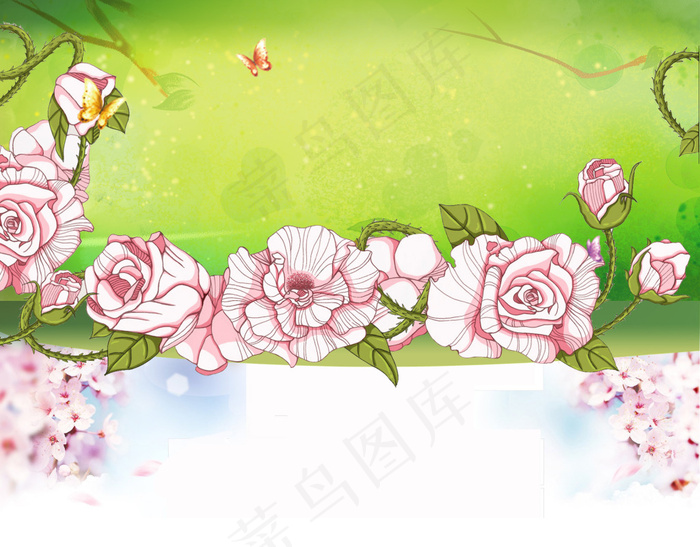 春天背景图psd模版下载