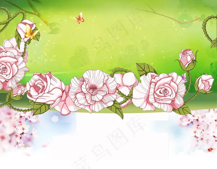春天背景图psd模版下载