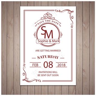 漂亮古典风格的婚礼邀请