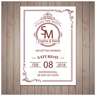 漂亮古典风格的婚礼邀请