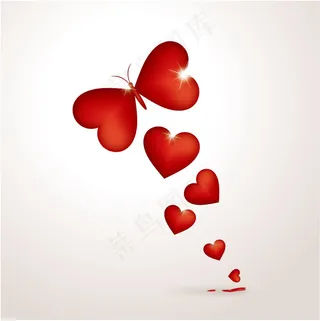 创意蝴蝶爱心矢量素材