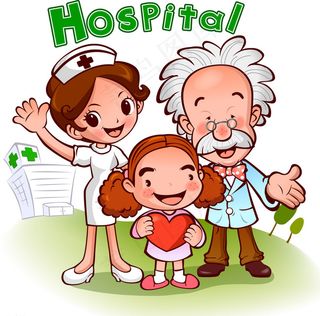 爱心医院医护人员插画图片