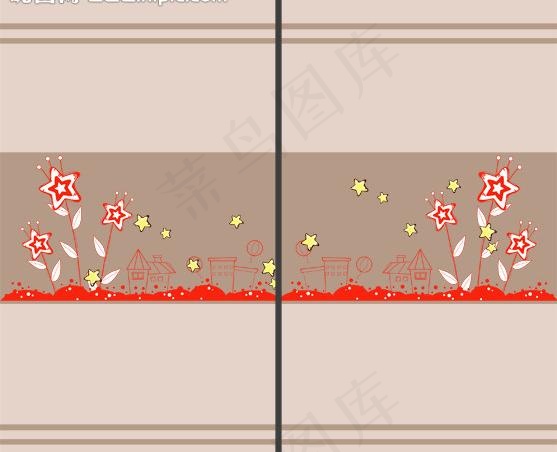 简约移门图案psd模版下载