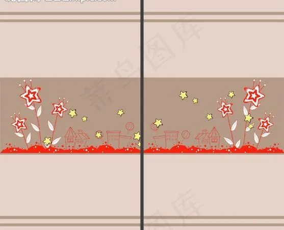 简约移门图案psd模版下载