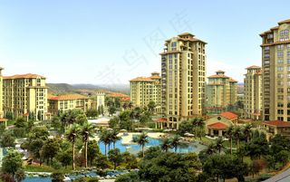 休闲商住区项目效果图图片