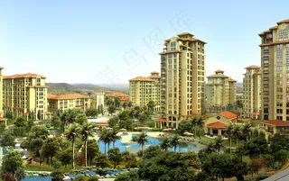 休闲商住区项目效果图图片