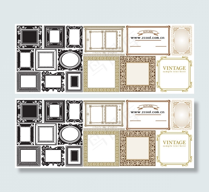 各种实用花边边框矢量素材