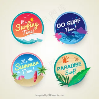 欢乐夏日海滨派对休闲时光旅游矢量