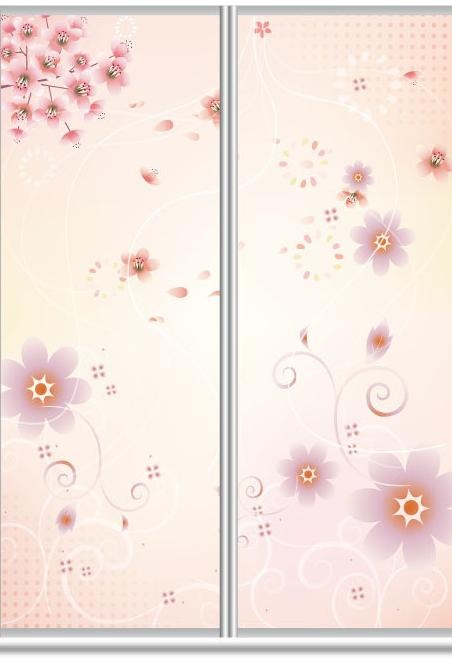 花卉移门图案ai矢量模版下载