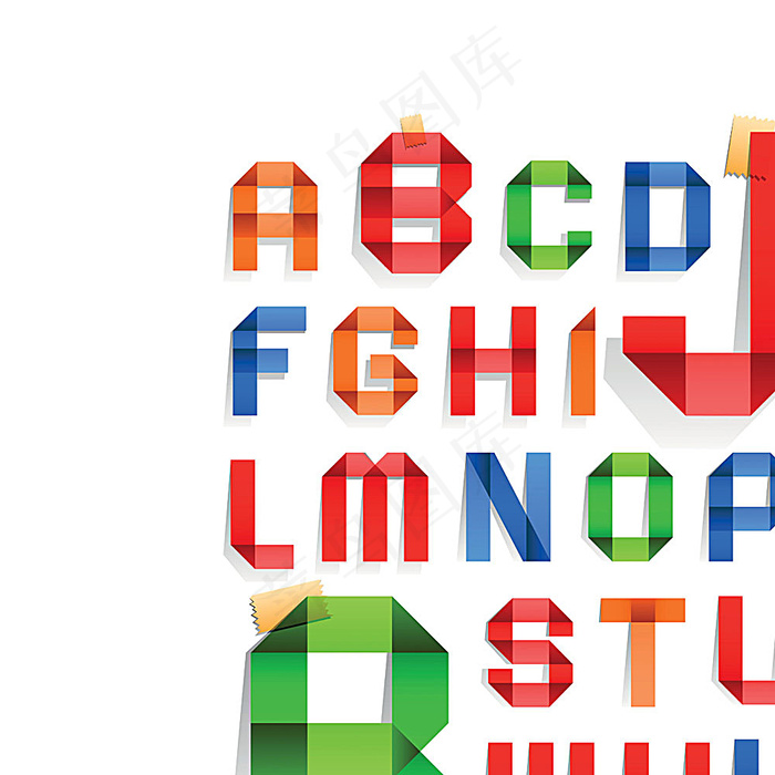 折纸字体设计eps,ai矢量模版下载