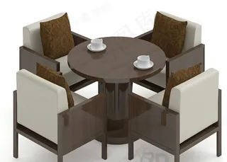 3D休闲桌椅组合模型