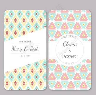 2款清新婚礼邀请卡矢量图