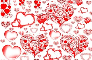 心型花纹红色图片