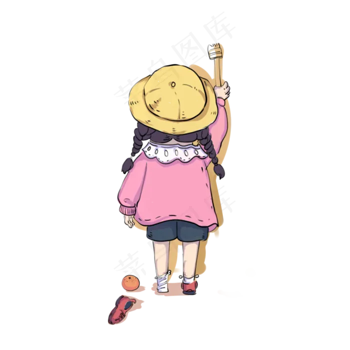 儿童节绘画可爱小女孩儿儿童节绘画可爱小女孩儿,免抠元素