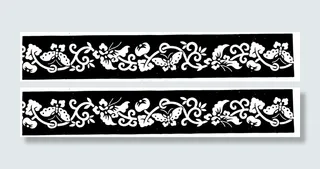 蝴蝶花边花纹矢量图免费下载