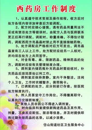 西药房制度图片