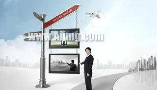 路标展示牌人物PSD素材