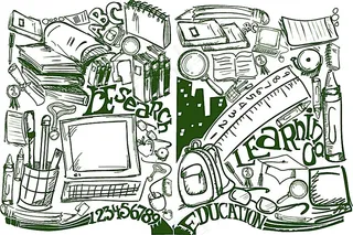 卡通学校插画素材