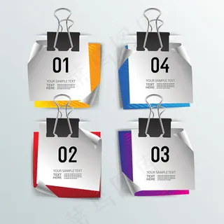 数字便签设计矢量素材