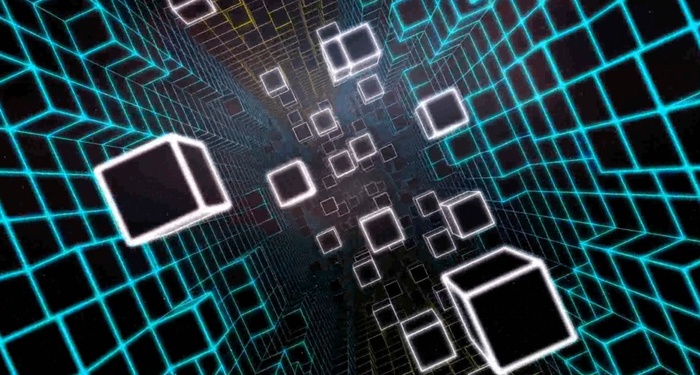 裸眼3d空间立方体循环酒吧vj素材