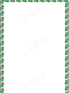花朵绿叶边框 花朵绿叶边框