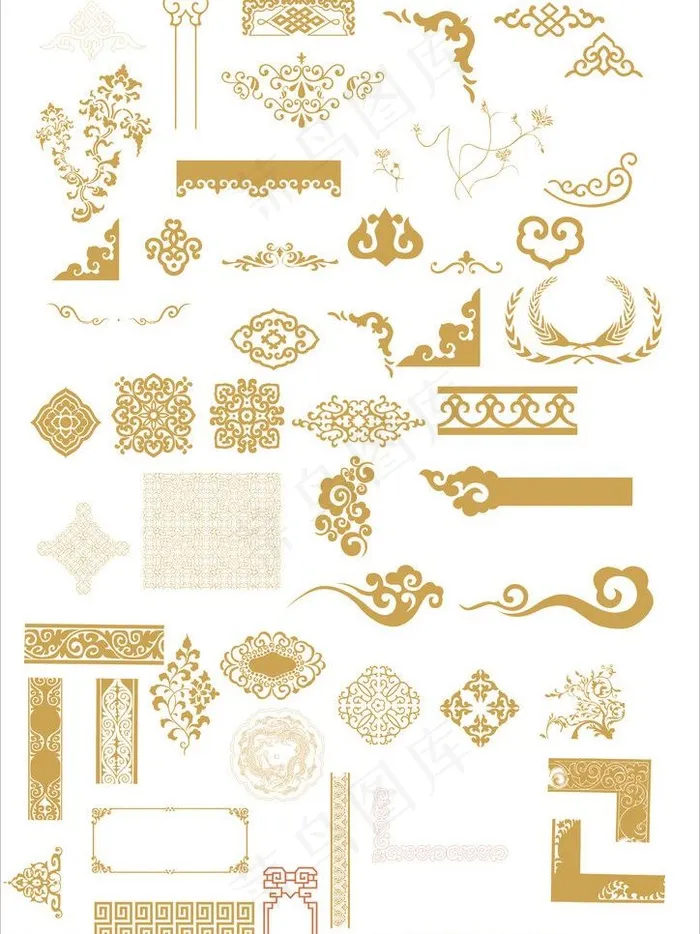 中国古典精品花纹图片cdr矢量模版下载