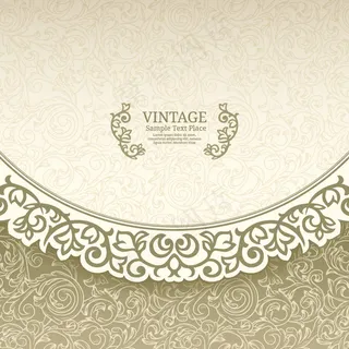 精致剪纸花纹卡片矢量素材