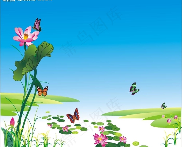 原创手绘荷花图片