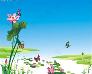 原创手绘荷花图片