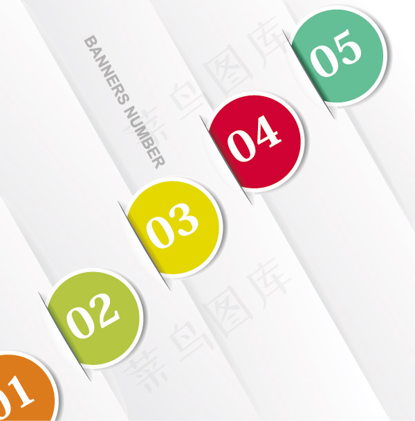 矢量创意彩色数字标签设计eps,ai矢量模版下载